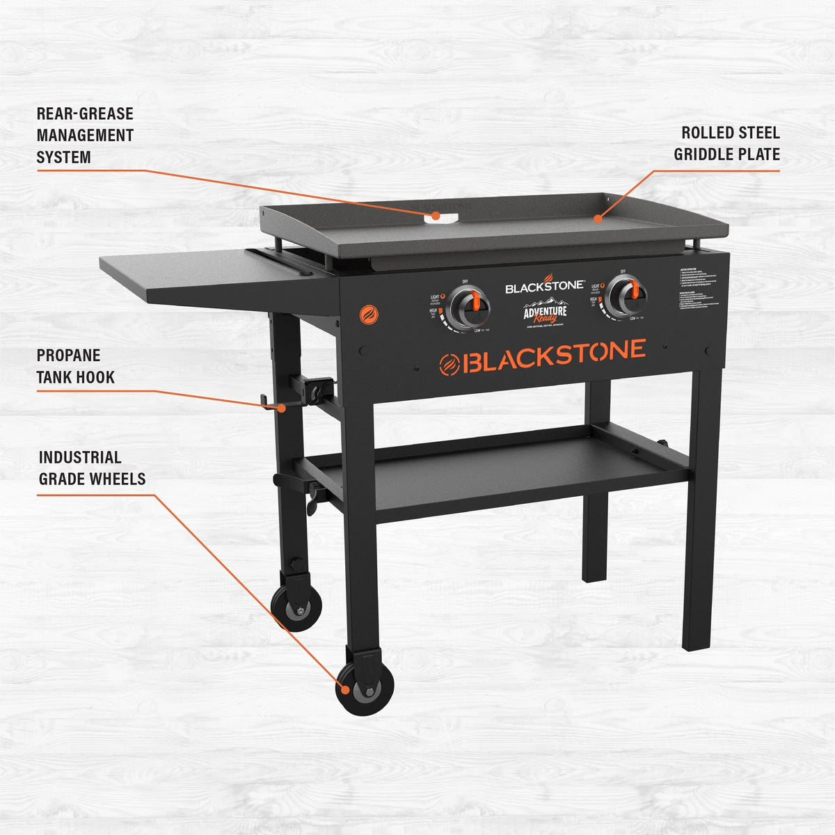 2-Burner 28" Propane Griddle with Foldable Locking Legs Q989296