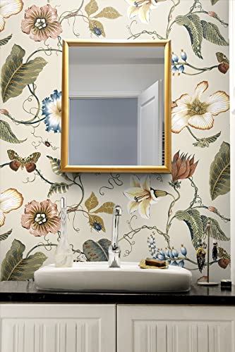 Alabaster Floral Peel and Stick Wallpaper R6125