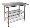 36x22 x 24x22 Stainless Steel Work Table with Wire Under Shelves W240650