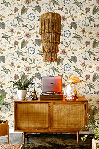 Alabaster Floral Peel and Stick Wallpaper R6125