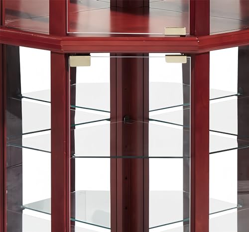 Lighted Corner Curio Cabinet with Glass Doors Y90704