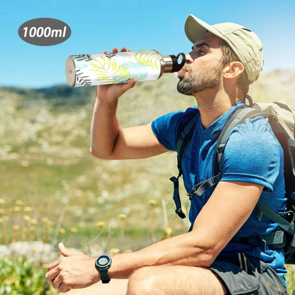 Stainless Steel Insulated Thermos Vacuum Flask Water Bottle with Straw Lid Y211844