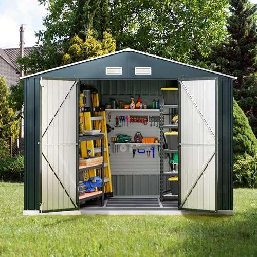 Brown Metal Utility Storage Shed 10 x 12ft V4764
