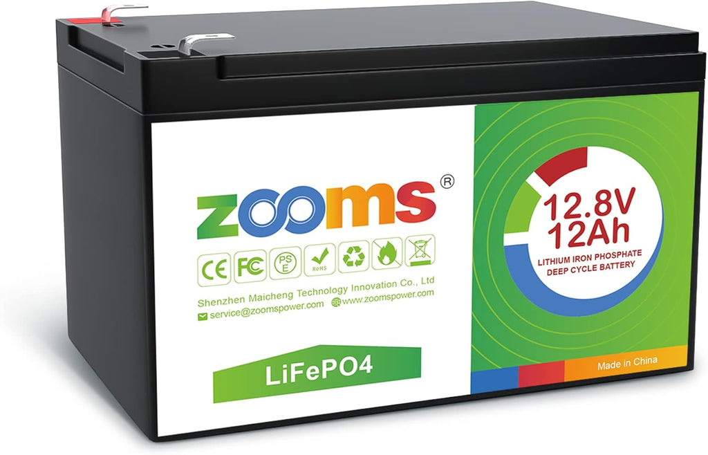 12.8V 12Ah LiFePO4 Deep Cycle Rechargeable Battery, Pack of 2 N3517