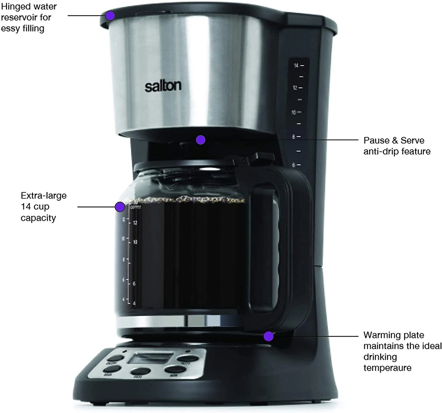 Black 14 Cup Coffee Maker I6734
