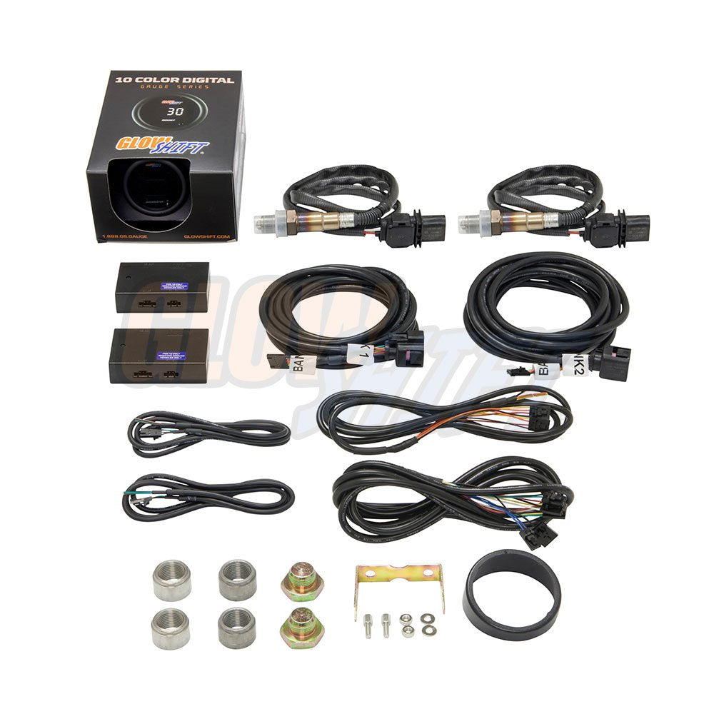 10 Color Digital Dual Wideband Air/Fuel Ratio AFR Gauge with Oxygen Sensors, 2-1/16" (52mm) C309824