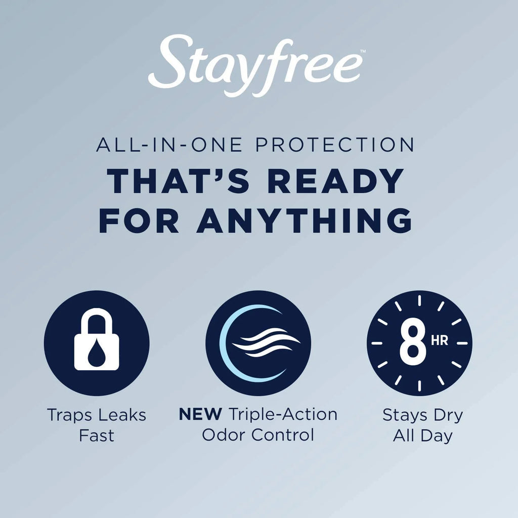 Stayfree Maxi Pads Regular Deodorant, 66 Count - Pack of 3 M62654
