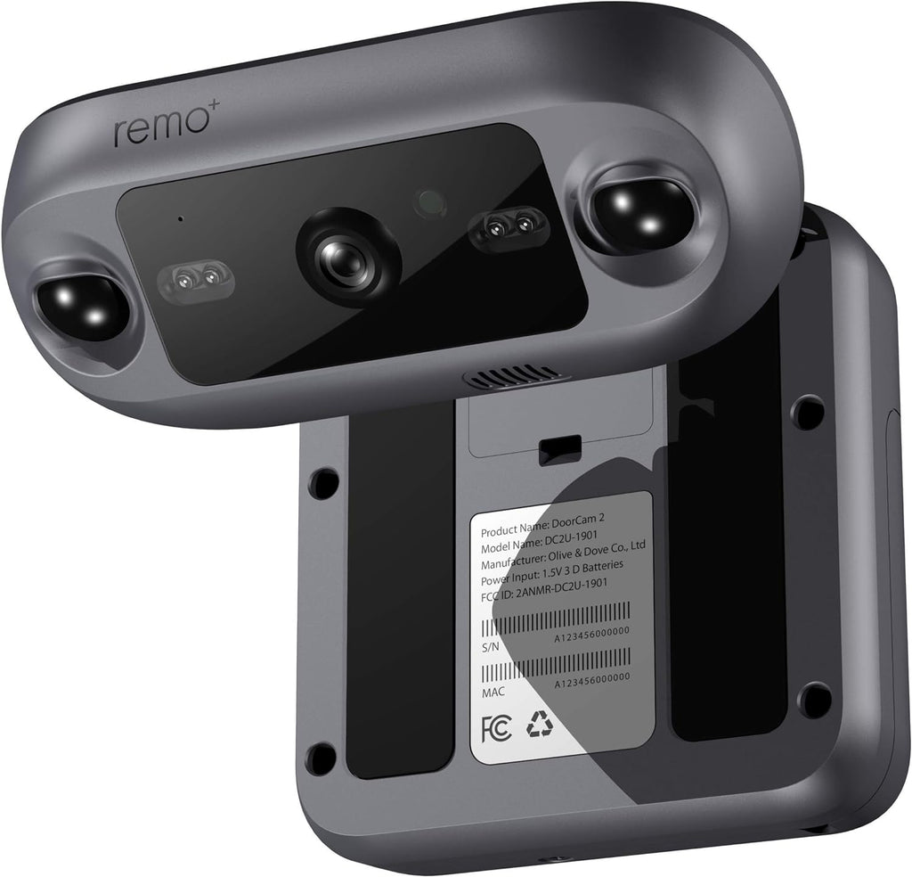 Dark Grey Wireless Over-The-Door Smart Security Camera with 1080p HD Video P780399