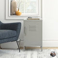 Metal Locker End Table, Taupe, Gray Z985177