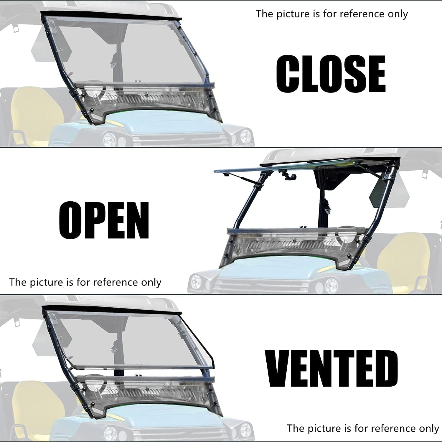 3-IN-1 Front Windscreen Folding Down Flip Clear Vented J53028