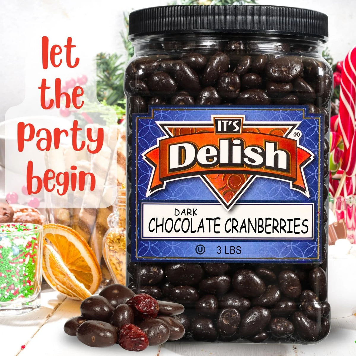 Dark Chocolate Covered Cranberries 3 LBS A3658