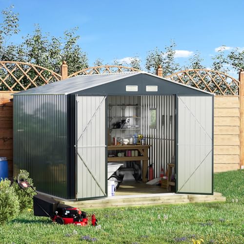 Brown Metal Utility Storage Shed 10 x 12ft V4764