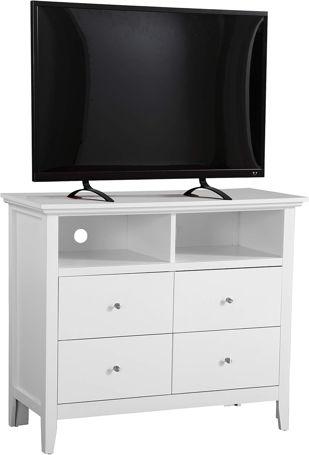 4 Drawer White Media Chest H58145