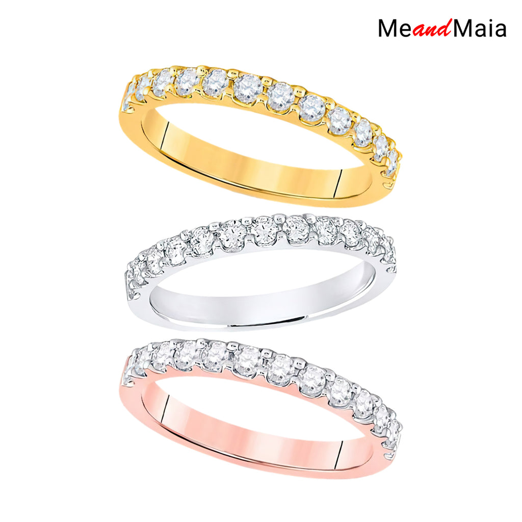 14k Yellow Gold Prong Set Diamond Ring Band Size 7 L5346