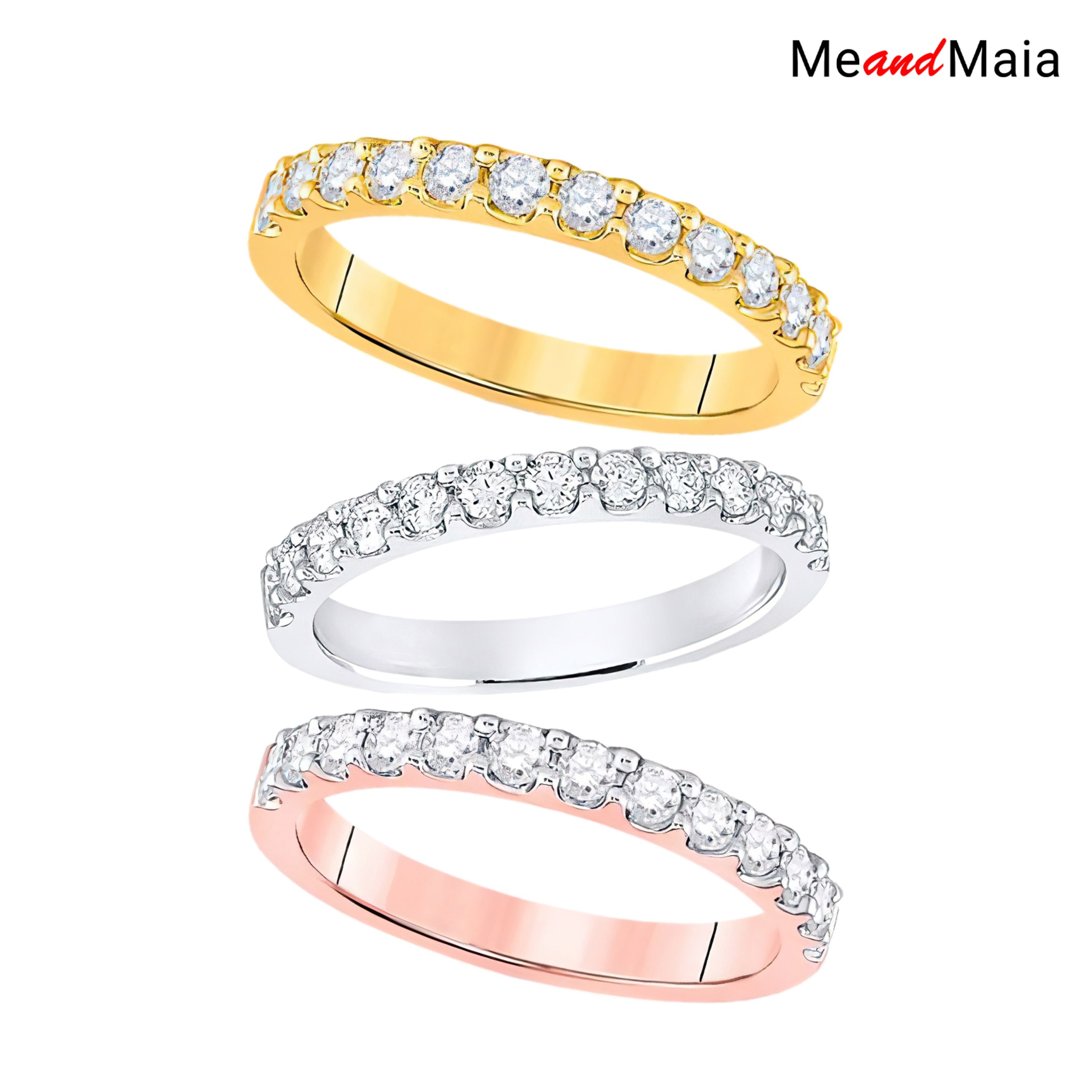14k Yellow Gold Prong Set Diamond Ring Band Size 7 L5346