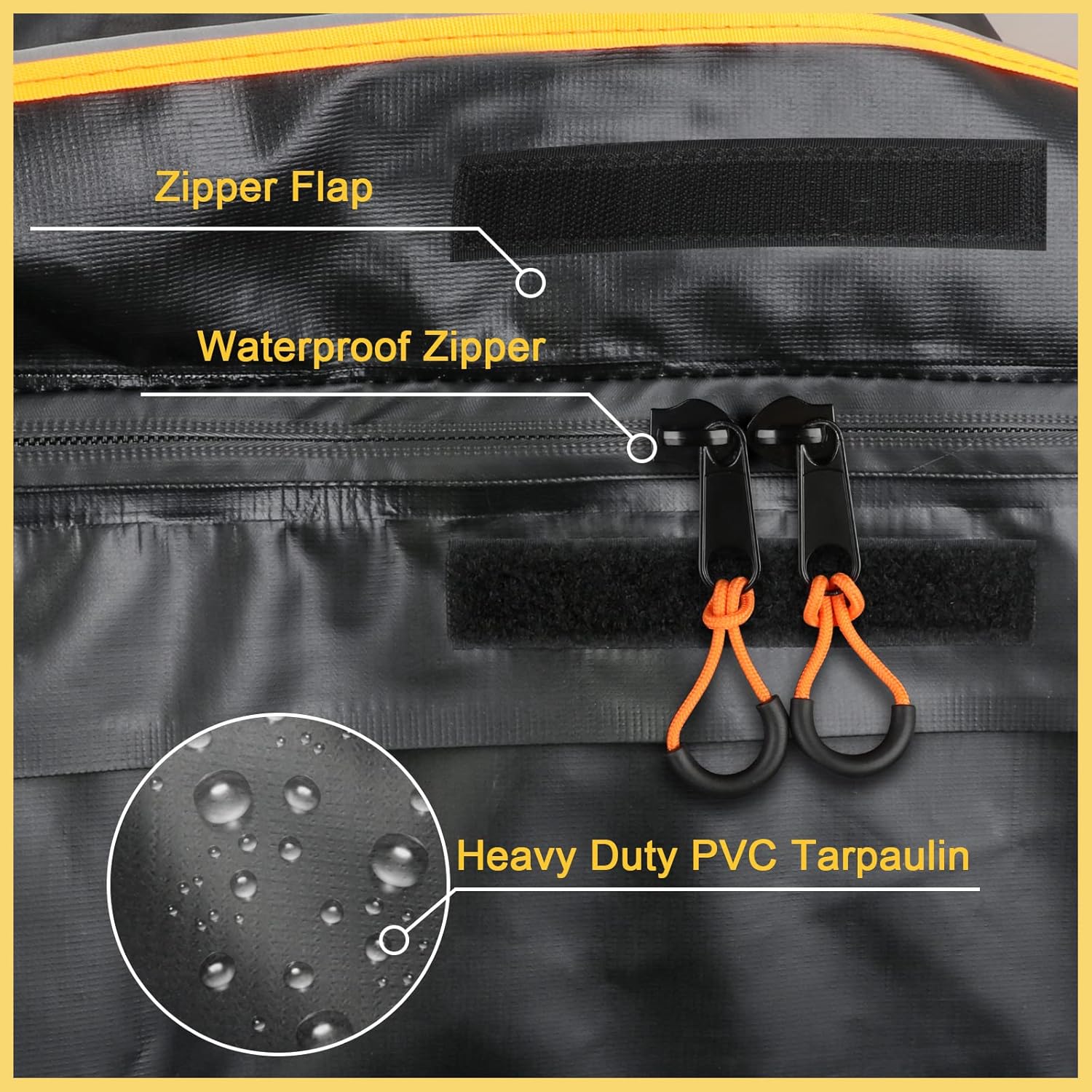 Car Rooftop Carrier Soft Cargo Box 20 Cubic Feet Waterproof Roof Bag with Reflective Strip H515401