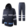 High Visibility Reflective Waterproof Raincoat Suits Rain Gear Motorcycle Cycling Rain Poncho Jacket Hooded Rainwear Four Season XXL B59244