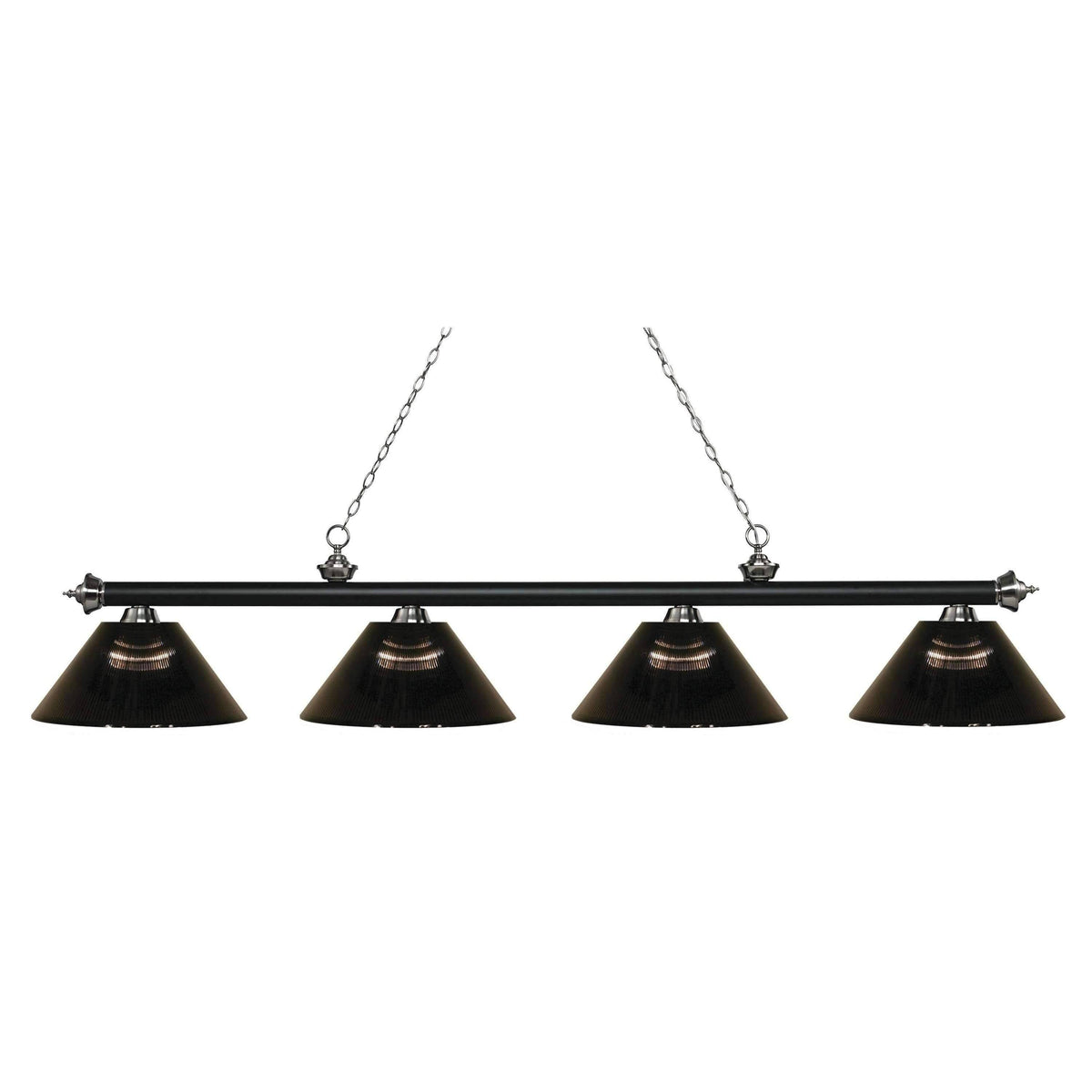 Matte Black & Brushed Nickel 4 Light Island Light L787