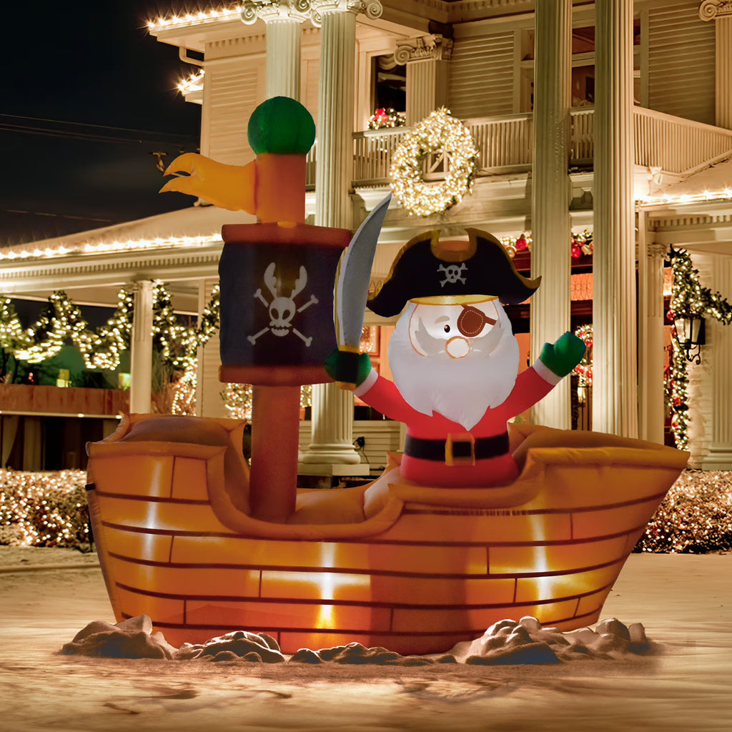 6' Pirate Santa Christmas Inflatable P981