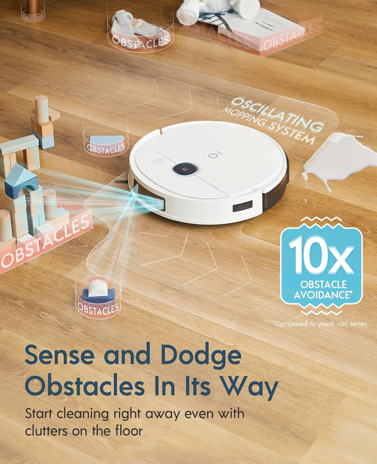 Robot Vacuum and Mop Combo, 3000Pa Suction, 240mins Runtime E722646