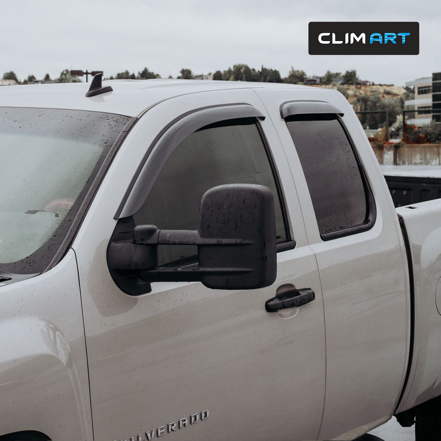 4pcs Tape-on Window Deflectors for Chevrolet Silverado/GMC Sierra 2007-2013 Extended Cab O595240