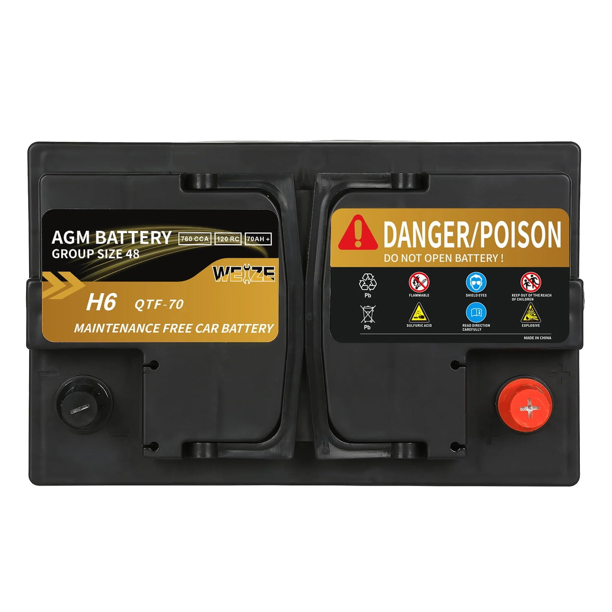 12v 80ah 140RC 850CCA AGM Automotive Battery A38493