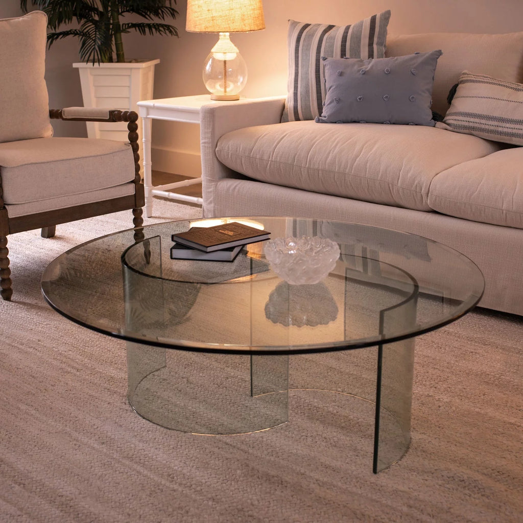 26" Round Clear Tempered Glass Table Top X645884