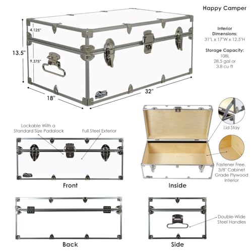Black Steel Footlocker 32 x 18 x 13.5 Inches H23238