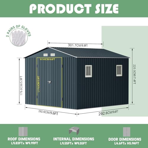 Brown Metal Utility Storage Shed 10 x 12ft V4764