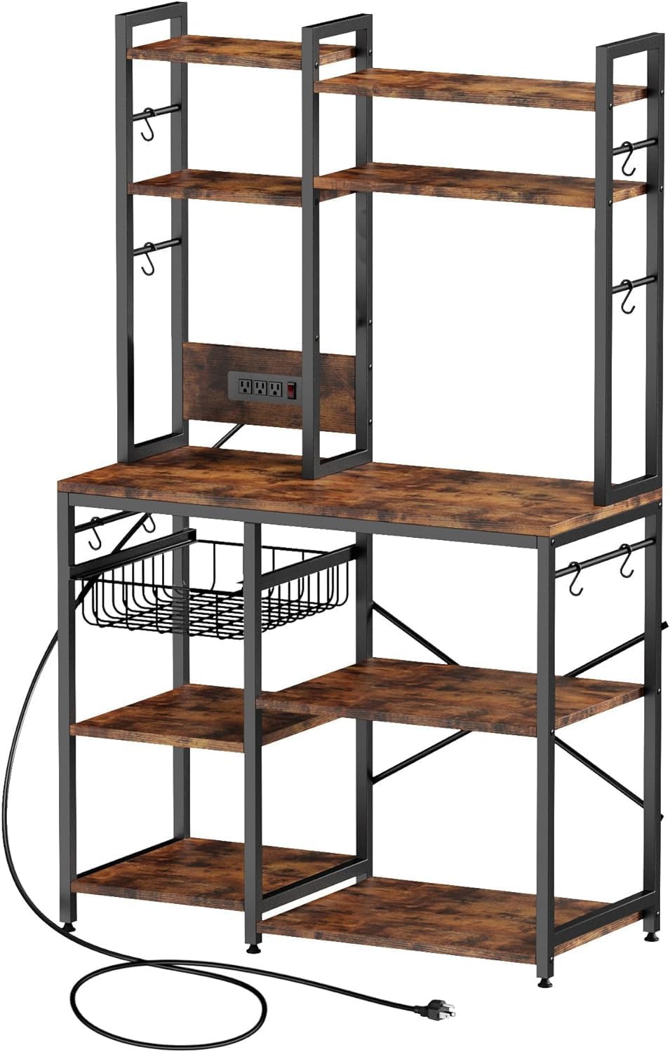 6-Tier Microwave Stand with 12 S-Shaped Hooks N258978