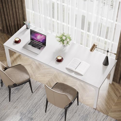 78.7" Extra Long Double Workstation Desk (Light Walnut) C85821