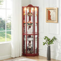 Lighted Corner Curio Cabinet with Glass Doors Y90704
