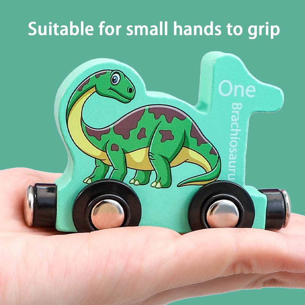 Magnetic Digital Train Wooden Building Block Toy Car A69881
