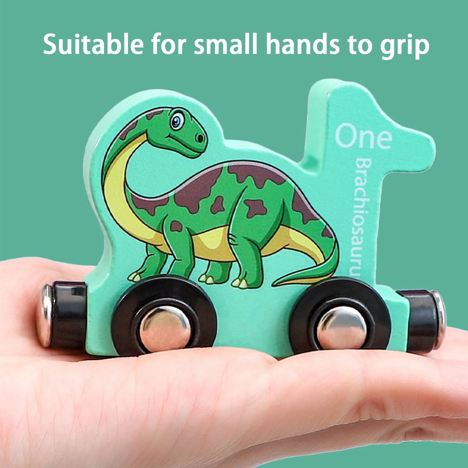 Magnetic Digital Train Wooden Building Block Toy Car A69881