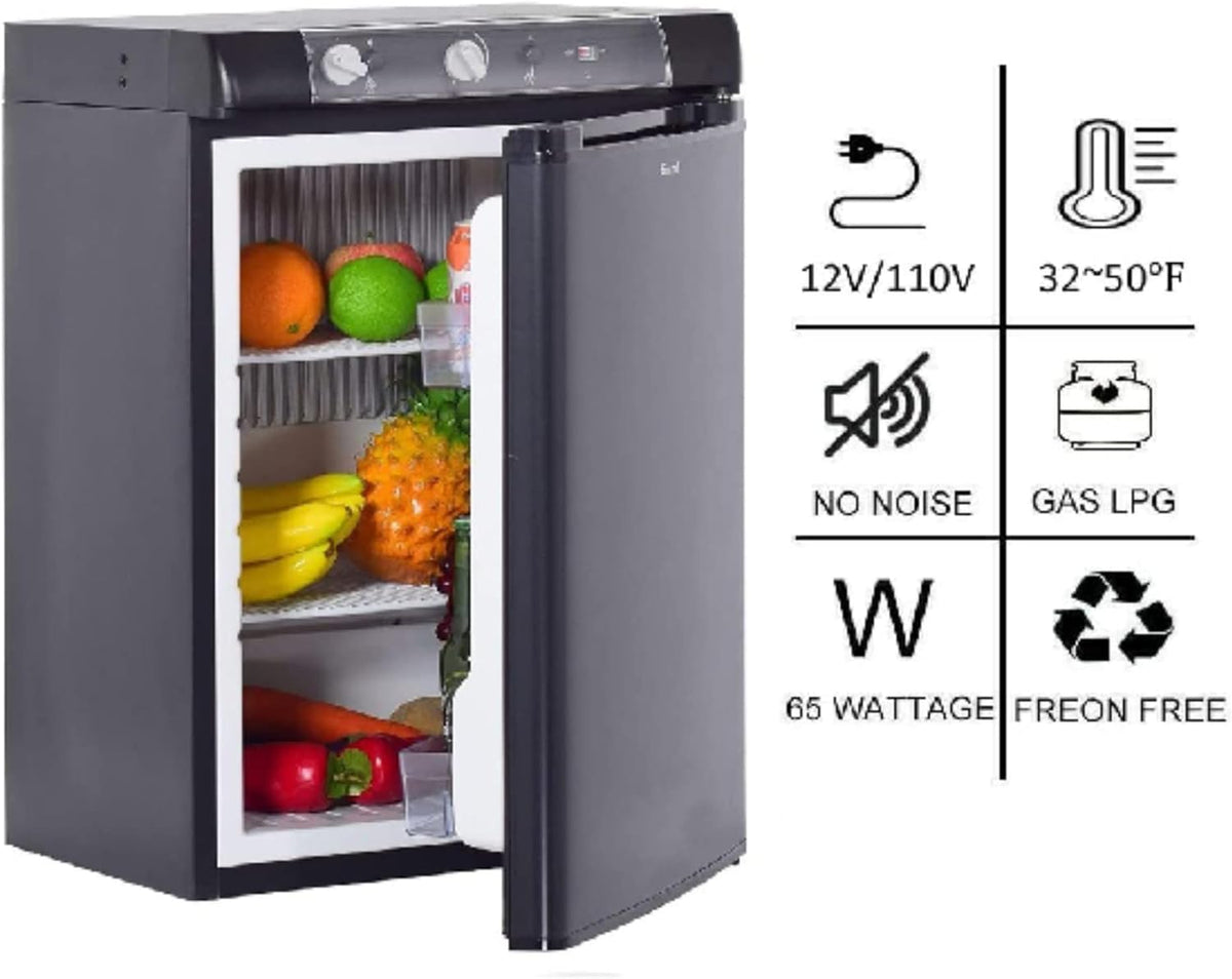 Black 2.1 Cu.ft. 3 Way Propane Refrigerator X687088