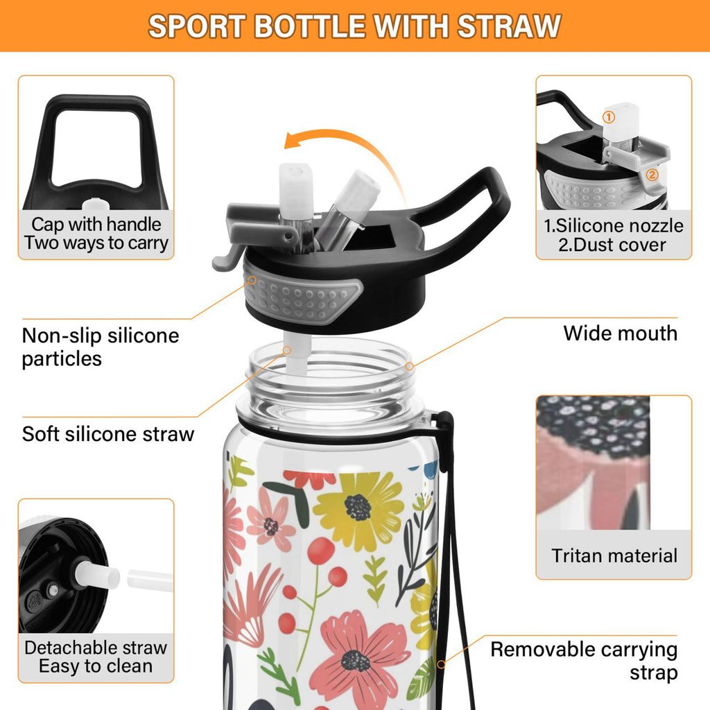 32oz Leakproof Tritan Sports Water Bottle with Straw B422