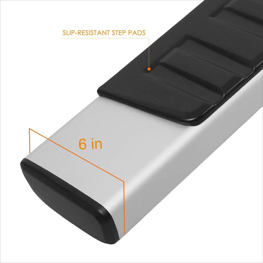 6 Inch Silver Aluminum Running Boards I795