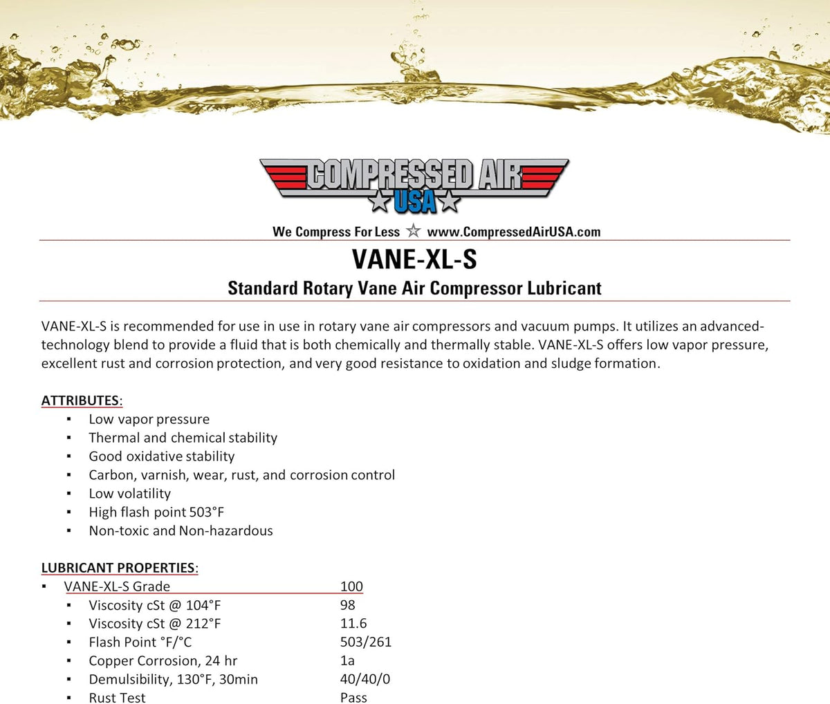 Rotary Vane Air Compressor Lubricating Oil, 1 Gallon, Pack of 2 C106223