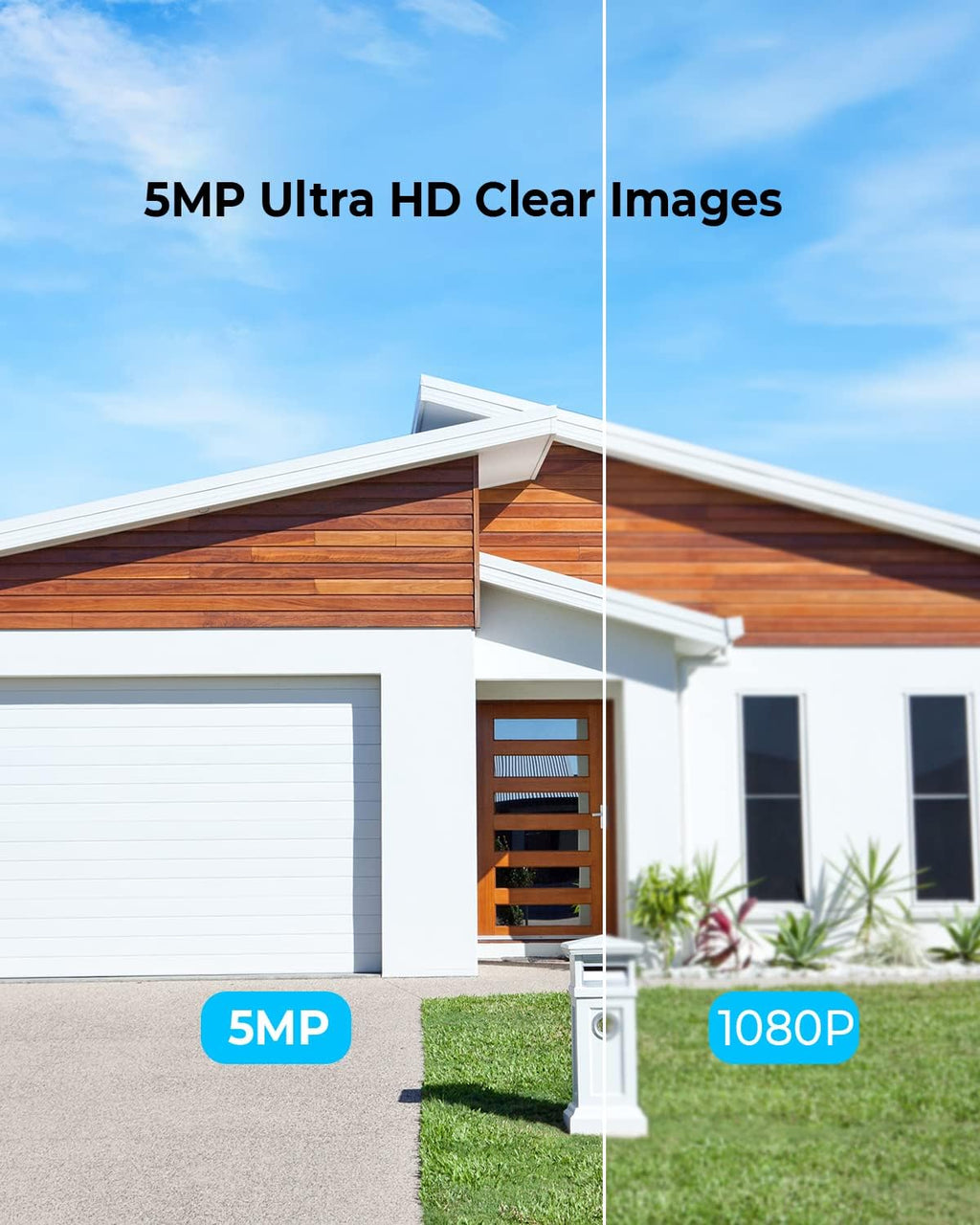 5MP PoE IP Camera with Two-Way Audio, Full-Color Night Vision, AI Human Detection, IP66 Weatherproof O174