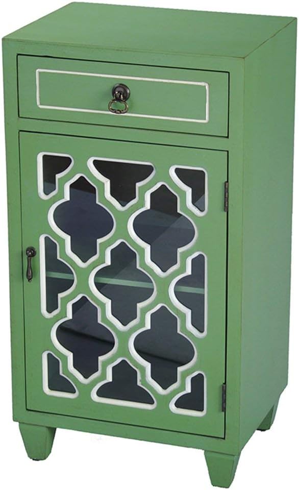 Aqua Distressed Single Drawer Storage Cabinet A1977