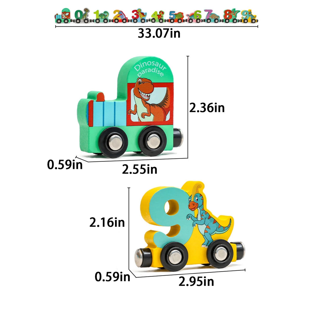 Magnetic Digital Train Wooden Building Block Toy Car A69881