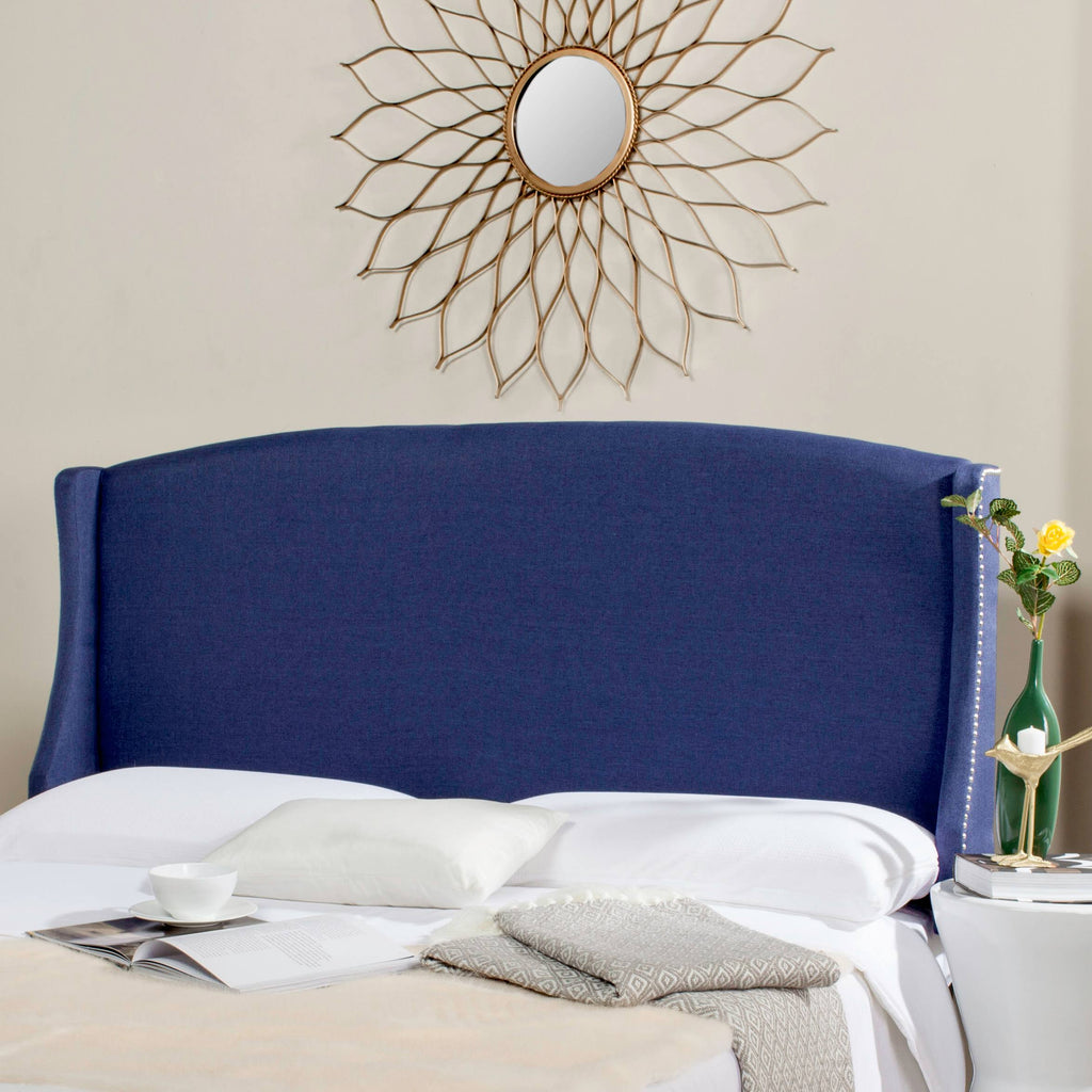 Navy Linen Headboard (Queen) H331