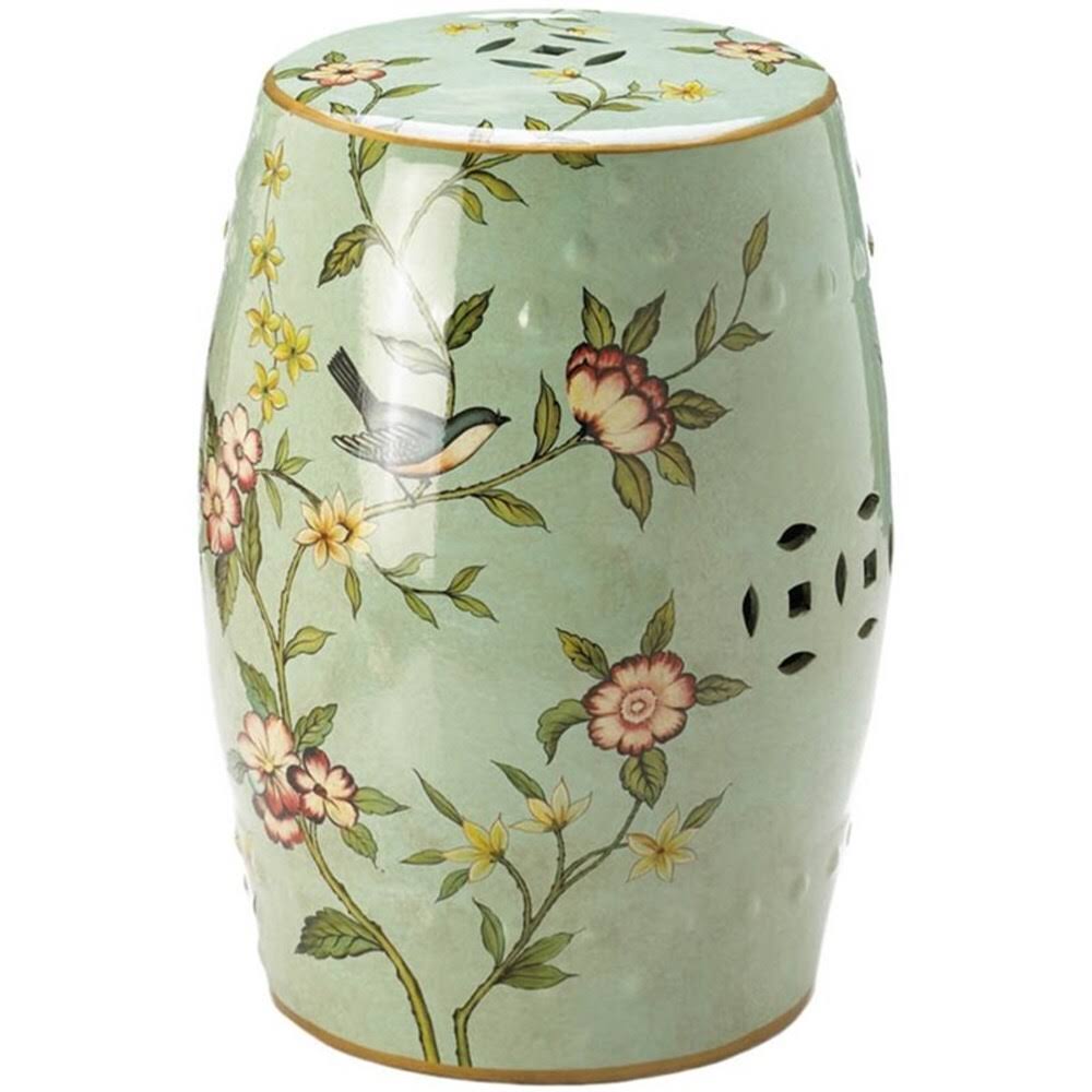 Green Floral Garden Decorative Stool P91399