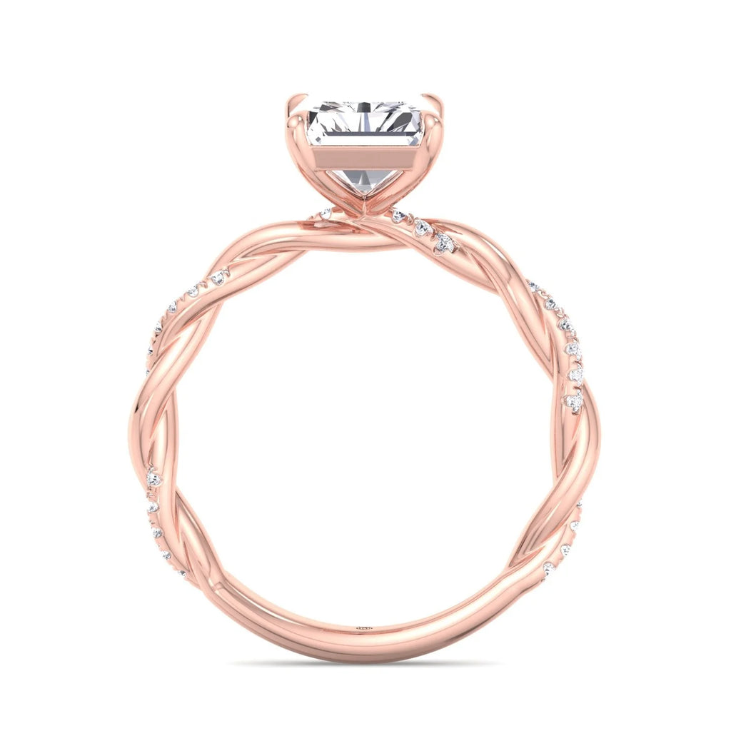 Radiant Cut Twisted Band Moissanite Lab-Diamond Engagement Ring F66723