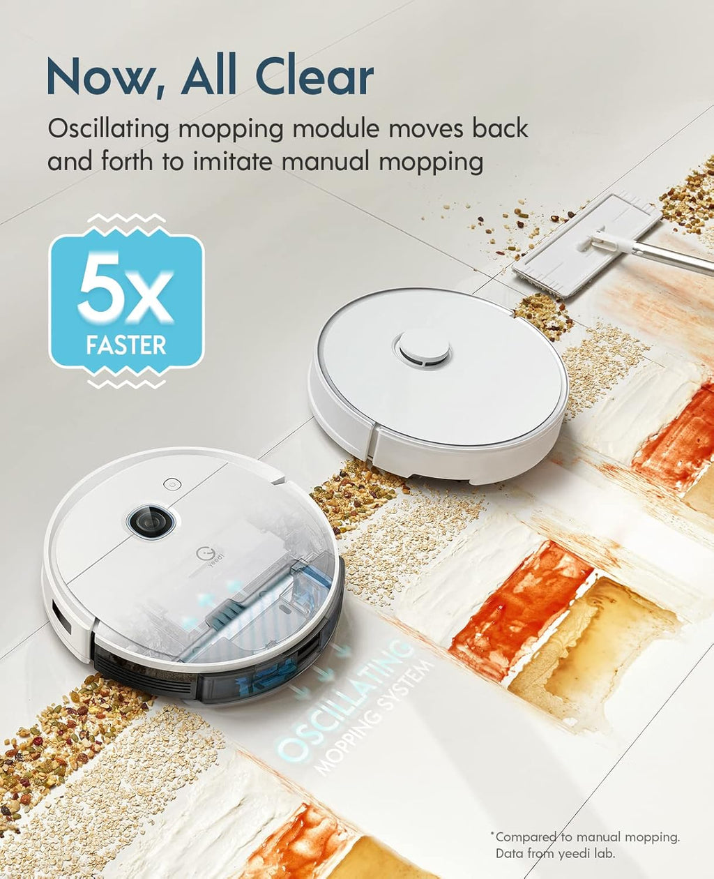 Robot Vacuum and Mop Combo, 3000Pa Suction, 240mins Runtime E722646