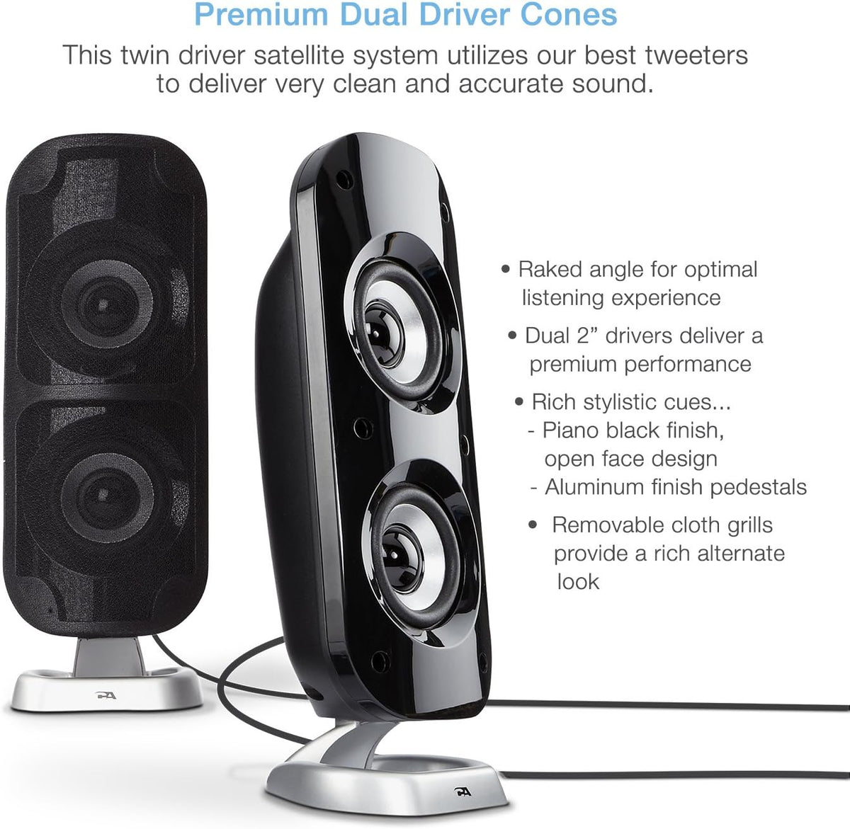 2.1 Subwoofer Speaker System, 80W, Pack of 2 H100075