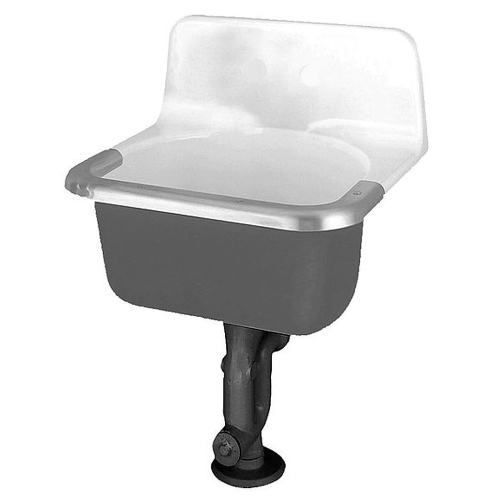 White 2 Hole Wall Mount Utility Sink T6927
