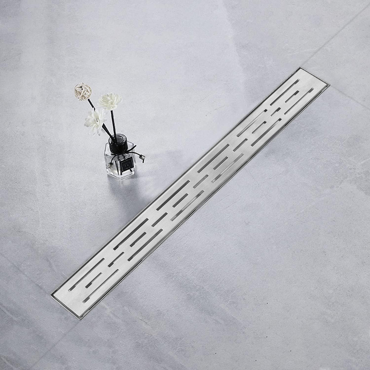 Brushed 304 Stainless Steel Linear Shower Drain 36 inch with Hair Catcher, Pack of 2 B44018
