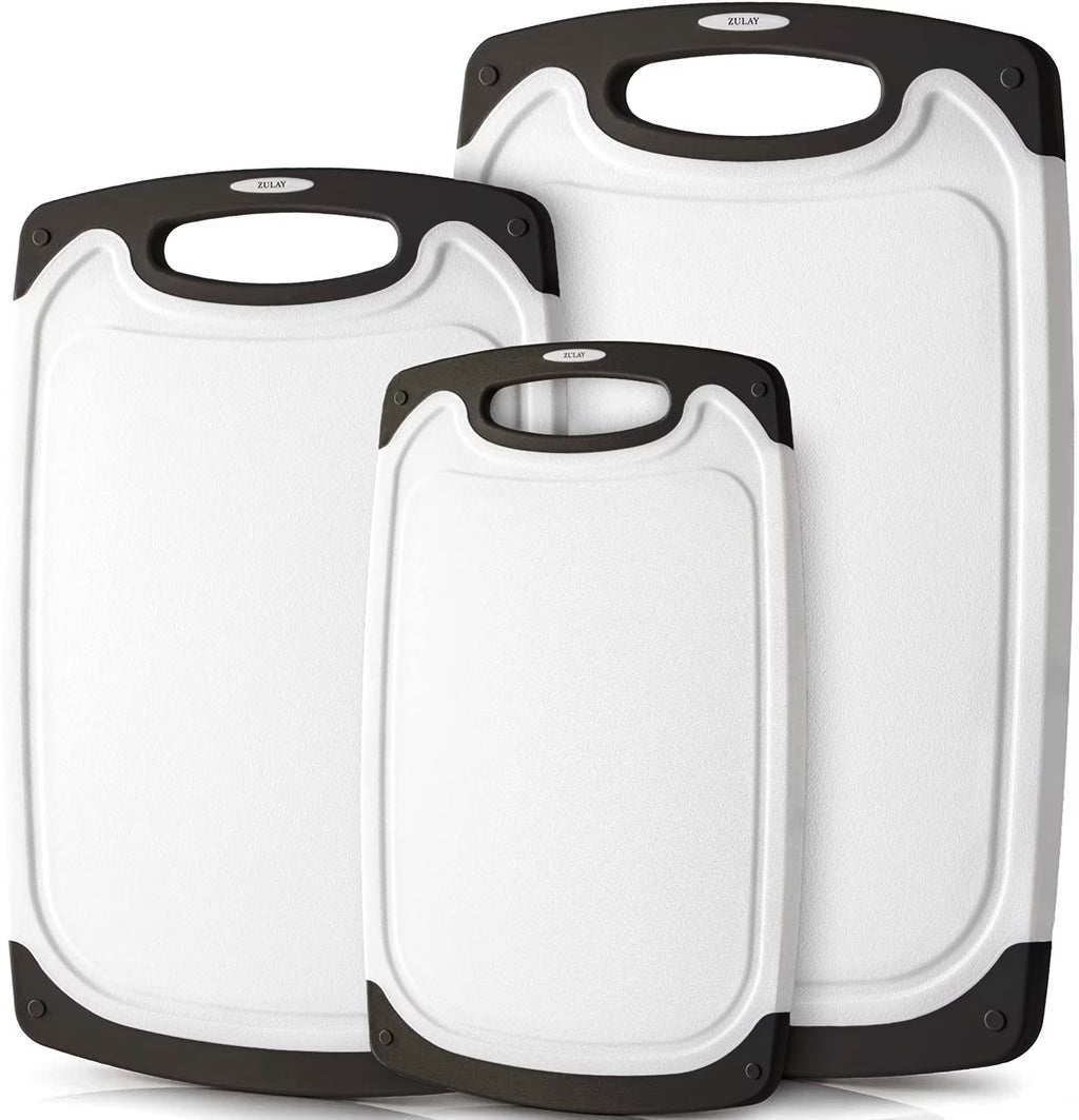 3-Piece Plastic Cutting Boards with Juice Grooves S5196