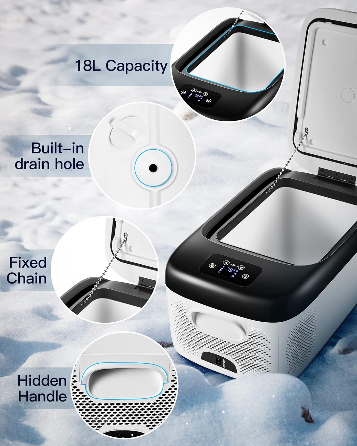 20 Quart Portable Car Refrigerator Freezer with APP Control W99298
